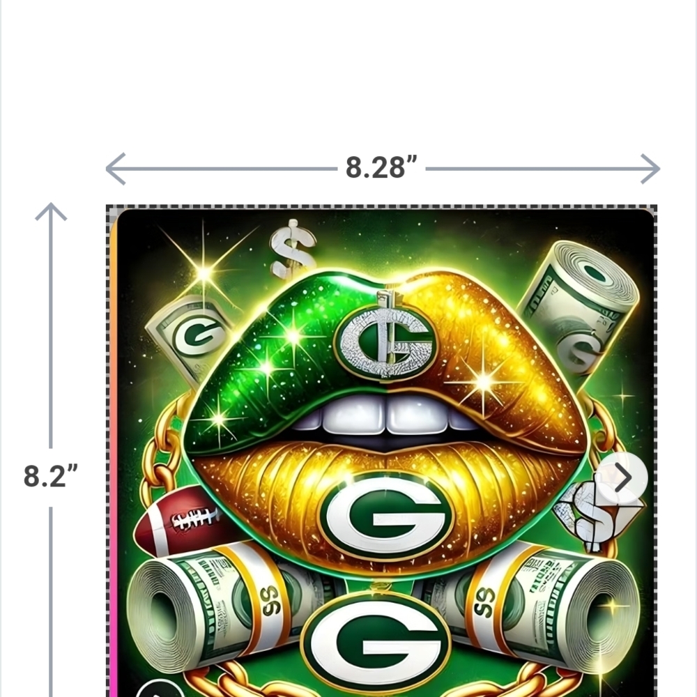 Green and Gold Graphic Lip Art